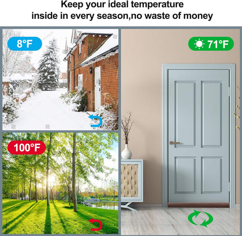 GDHOMM Under Door Draft Stopper Weather Stripping Gap Filler & Seal Adjustable 30"-36", Blocks Noise, Cold Air & Light, Coffee...