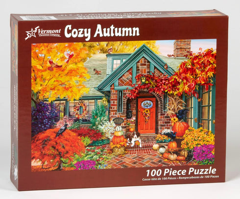 Vermont Christmas Company Cozy Autumn Jigsaw Puzzle 100 Piece, Large Pieces Perfect for Kids and Seniors...
