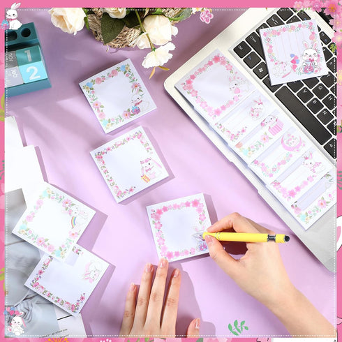 Handepo 12 Pack Rabbit Notepad Small to Do List Sticky Notes Funny Cute Note Pads Rabbit Sticky Notes Rabbit Theme Self Stick Note Pads Memo Pads ...