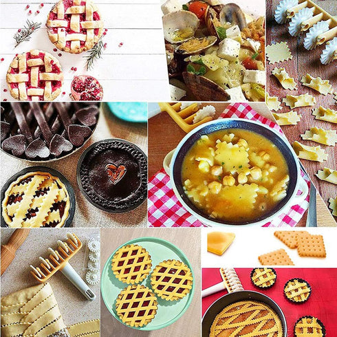 Lattice Roller Cutter, Pasta Cutter Wheel, Dough Noodle Cookie Pie Dessert Pizza Bread Pastry Crust Roller Cutters, Fondant Ribbon Cutters Wheel R...