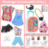 UNICORN ELEMENT 16 Pcs Doll Clothes and Accessories for 11.5 Inch Girl Dolls, Fashion Travel Suitcase Set Including Blue Jean Skirts, Bags, Food M...