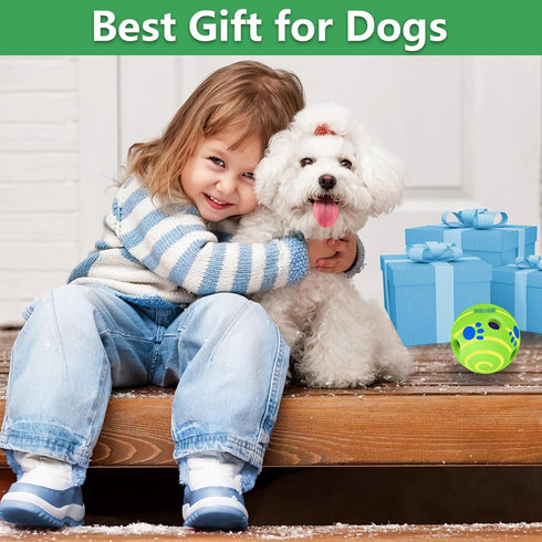 Giggle Ball for Dogs, Interactive Dog Toys, Wobble Ball for Large Dogs, Durable Wiggle Ball Dog Toy for Relieve Anxiety, Fun Giggle Sounds Babble ...