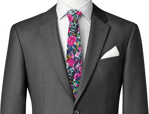 Floral Ties for Men 2.56" Colorful Mens Skinny Tie Cotton Neckties for Wedding Party Graduation...
