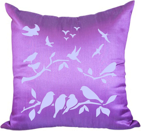 Birds on Branches Stencil, 10 x 10 inch (L) - Bird Branch Silhouette Stencils for Painting Template...