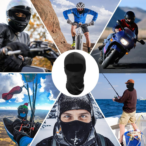 3 Pack Balaclava Face Mask, Ski Mask for Men Women, UV Protection Windproof Scarf for Motorcycle Snowboard Cycling 2 Black/1 Gray...