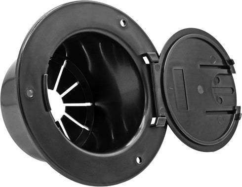 RV 5-inch Round Electric Cable Hatch for 30 and 50 Amp Cords (Black)...