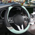 Cute Steering Wheel Cover for Girls Women Leather Universal 15 inch, Black and Green...
