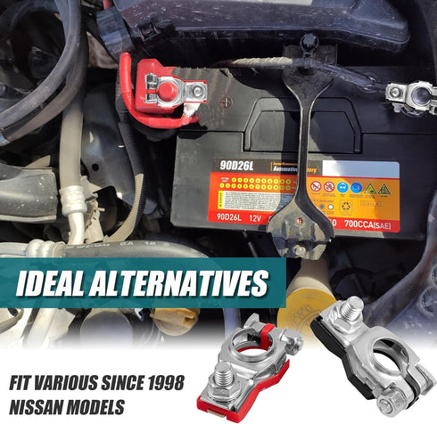 Battery Terminal Connector, Top Post Battery Terminals, Positive and Negative 1 Pair, Good Contact, Corrosion Resistance, Universal Car Accessorie...