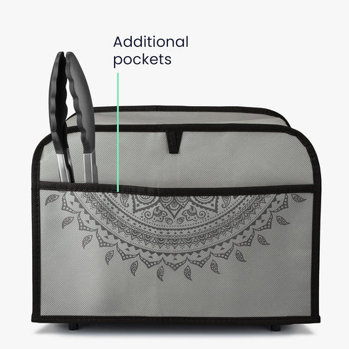 kwmobile Cover Compatible with 2 Slice Toaster - Cover for Toaster - Indian Sun Grey...