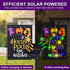 Solar Lighted Halloween Garden Flag It's Hocus Pocus Time Witches Flags for Garden Patio Lawn Outside Halloween Decorations Garden Decor (Hocus Po...