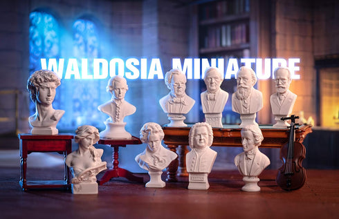 Waldosia Great Composers Bust Statuette Set w/Artemis and Michelangelo's David Figurines...