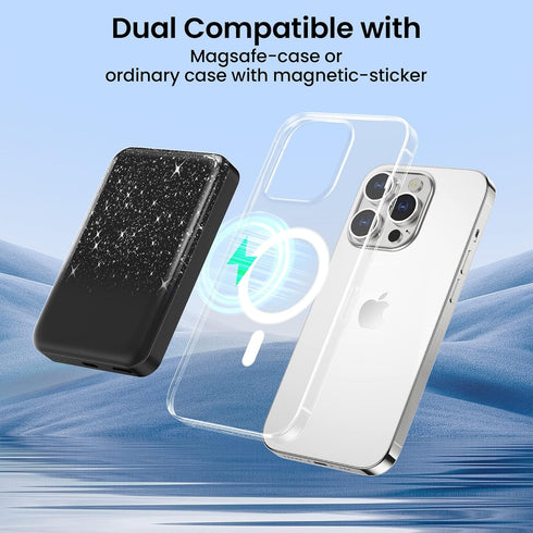 Mag-Safe Portable Charger,10000mAh Mag-Safe Battery Pack for Apple,Mag-Safe Power Bank Compatible with Magsafe and QI,Magnetic Portable Charger fo...