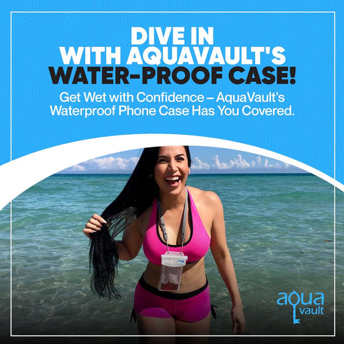 AquaVault 100% Waterproof Floating Smart Phone Case & Money Pouch - Fits All Phones - Made from Premium Heavy Duty PVC for Added Drop Protection -...