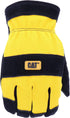 Cat® CAT012222L Split Leather Palm Gloves – Yellow, Large, Boss Therm Synthetic Lined Gloves with Spandex Back...