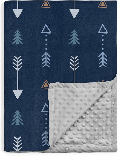 SANDJEST Baby Blanket for Boys with Double Layer Dotted Backing - Arrows Printed 30 x 40 Receiving Blankets Infant Newborn Toddler Gift for Baby S...