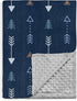 SANDJEST Baby Blanket for Boys with Double Layer Dotted Backing - Arrows Printed 30 x 40 Receiving Blankets Infant Newborn Toddler Gift for Baby S...