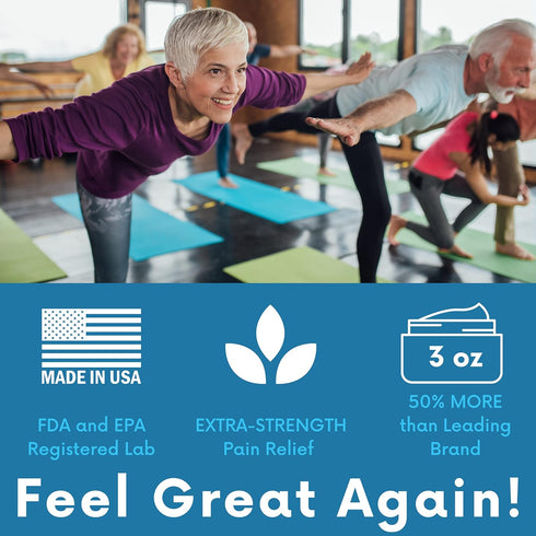 FLEXA Natural Relief Cream - Use on Muscles, Back, Neck, and Joints - with Arnica, Menthol, MSM, Ilex Leaf, and Tea Tree Oil - 3 Oz Jar...