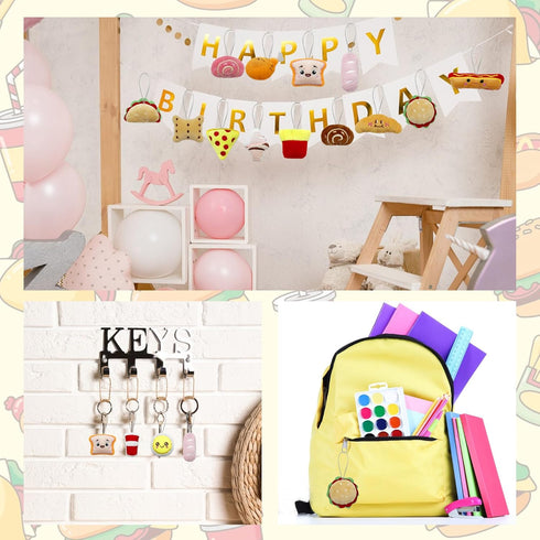 40 PCS Mini Food Plush Toy Set Cute Small Food Stuffed Toy Keychain for Party Favors Keychain Ornament for Goody Bag Easter Egg Stuffers Carnival ...