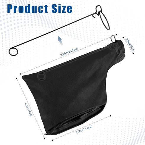Black Dust Collection Bag for Miter Saw 255 Model with Zipper and Wired Adjustable Stand, Dust Collector Bags for Miter Saw, Tank Belt Sander, Edg...