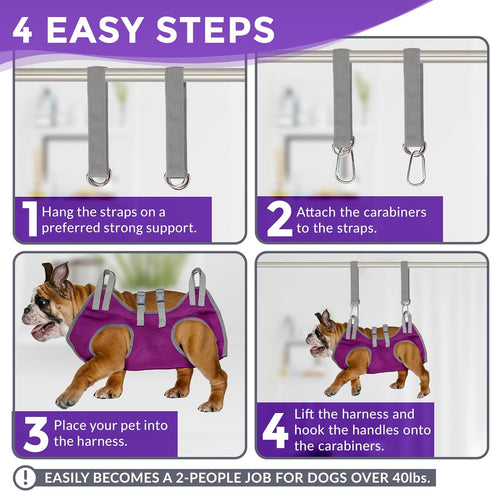 Dog Grooming Hammock - Pet Grooming Hammock with Nail Clippers for Dogs, Nail File, and Dog Bath Brush - Dog Hammock for Grooming with Strong Cent...