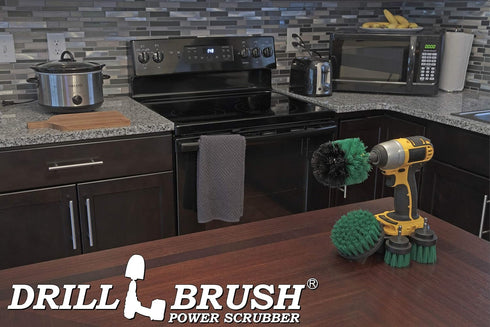 Pan Scrubber Kit - Cast Iron Skillet Brushes - Kitchen Cleaning Supplies - Stove Scrubber - Kitchen Countertop Cleaner - Kitchen Trash Can Scrubbi...