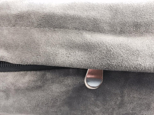 Dogbed4less DIY Pet Bed Pillow Grey MicroSuede Duvet Cover and Waterproof Internal case for Dog and Cat at 37X27X4 Inch - Covers only...