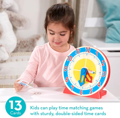 Melissa & Doug Turn & Tell Wooden Clock - Educational Toy With 12+ Reversible Time Cards...