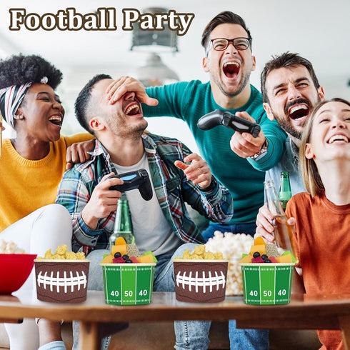 gisgfim Football Party 50Pcs Disposable 9 oz Paper Bowls, Durable Snack Cups for Sports Events, Game Day, Birthday Party Decorations...