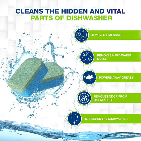 True Fresh Dishwasher Cleaner & Deodorizer Tablets 18-Pack, 20g Each - Powerful Limescale & Odor Removal - Deep Clean for Sparkling Dishwashers - ...