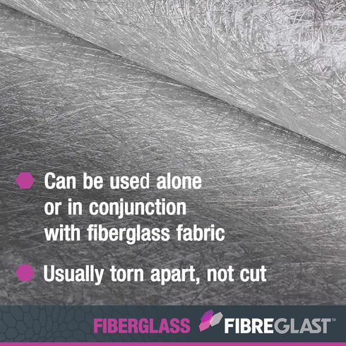 Fibre Glast Fiberglass Chopped Strand Mat Tape – Strong, Easy to Use & Lightweight Glass Fiber for Structural Reinforcement & Repair Kits — 1.5 Ou...