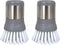 Stainless Steel Mini Scrub Brush, Ergonomic Palm Scrubber with Stainless Steel Handle, Pack of 2, Gray (1436A2P6-AMZ)...