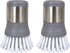 Stainless Steel Mini Scrub Brush, Ergonomic Palm Scrubber with Stainless Steel Handle, Pack of 2, Gray (1436A2P6-AMZ)...