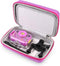 Ourlife Kids Camera Bag Hard Travel Case Protective Case for Digital Camera Kids Action Camera Accessories Case for Toddler Cameras, Memory Card a...