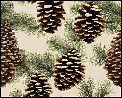 Posterizer 1 pcs-pinecones in snowey winter nature 4-Holiday Poster Collection-Landscape & Nature Art-Living Room Bedroom Decor- unframed wall art...