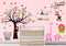 DEKOSH Pink Jungle Baby Nursery Wall Decal Peel & Stick Colorful Owl Giraffe Lion Animal Wall Stickers for Kids Room...
