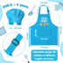 R HORSE 2 Pcs Kid Apron and Chef Hat Set, Adjustable Children Blue Kitchen Apron Cooking Baking Painting and Training Kits Dress up Role Play Chef...