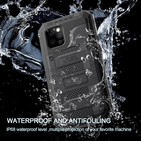 Marrkey Waterproof Case for iPhone 12 Pro Max, Heavy Duty Shockproof Dustproof Metal Durable Case with Built-in Screen,360 Full Body Protection Ru...