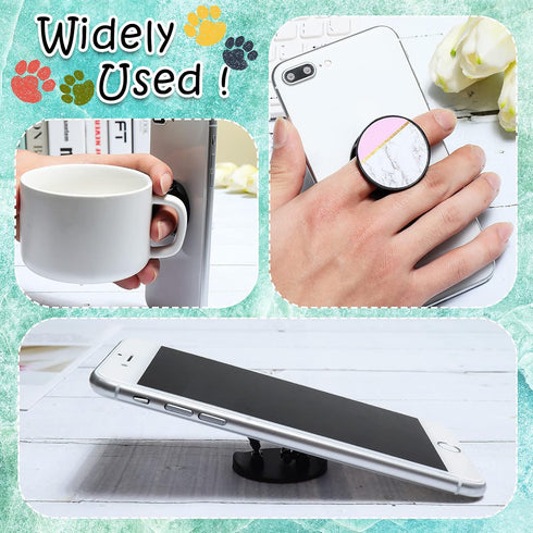 Honoson 9 Pieces Cell Phone Grip Holder Collapsible Holder Colorful Self-Adhesive Finger Ring Sublimation for Smartphone and Tablets(Marble)...
