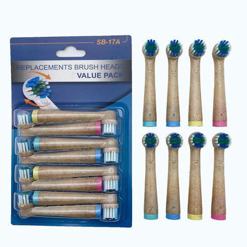 Biodegradable Replacement Toothbrush Heads Compatible Compatible with Oral-b Braun - 8 Eco Friendly Soft Electric Brush Heads for Sensitive Teeth...