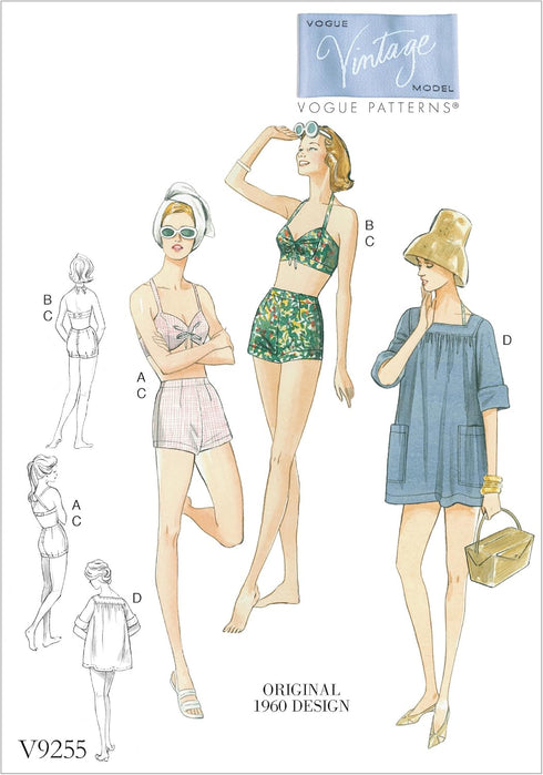 Vogue Patterns Casual Bra and Shorts, 14-16-18-20-22, Orange...