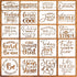 Word Stencils for Painting On Wood Sign Canvas Fabric, Reusable Welcome Farmhouse Burning Inspirational Art Craft Paint Stencil for Shirt Family F...