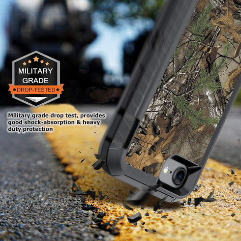 Compatible for iPhone 7 Plus 8 Plus Case with Screen Protector, Full Body Rugged Heavy Duty Camo Case for Men, Shockproof 3-Layer Defender Protect...
