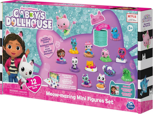 Gabby's Dollhouse, Meow-mazing Mini Figures 12-Pack (Amazon Exclusive), Kids Toys for Ages 3 and up...