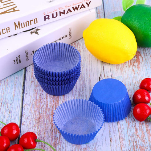 URATOT 100 Pieces Blue Cupcake Liners Cupcake Wrappers Baking Cups Cupcake Cases for Birthday, Wedding, Baby Shower, 2 Inches...