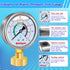 Water Pressure Gauge, 0-200 Psi Pressure Gauge Filled with Oil, 3/4" GHT Female Thread Water Pressure Test Gauge with 3 Adapters,for Home, industr...