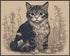 Posterizer 1 pcs- Black and white cat in the middle of flowers-Art for Animal Lovers-Floral Botanical Art-Gift For Animal Lovers-Living Room Bedro...