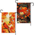 2 Pack Fall Thanksgiving Pumpkin Garden Flag Halloween 12 x 18 Inch Double Sided Vertical Burlap Cardinals Bird Fall Garden Flag for Seasonal Holi...