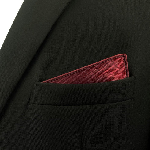 S&W SHLAX&WING Solid Color Red Burgundy Wedding Silk Matching Pocket Square Large...