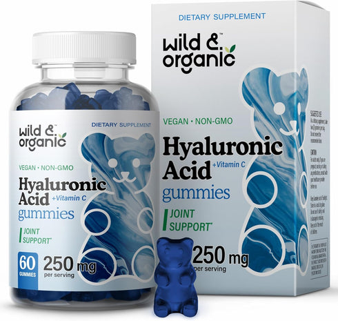 Hyaluronic Acid Gummies 250mg - Pure Hyaluronic Acid Supplements for Joints - Hair Skin and Nails Gummies w/Hyaluronic Acid Powder - Skin Suppleme...