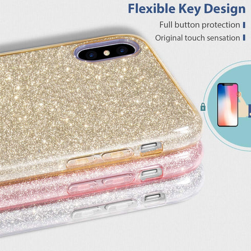 MATEPROX Compatible with iPhone Xs Max Case Glitter Slim Shiny Sparkle Crystal Bling Cover Cute Girls Case (Gold)...